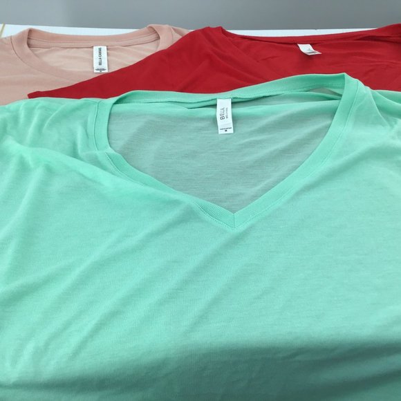 - Bella Canvas -3-  Poly-Viscose New, Large Tee's, Red/Mauve/Mint, … - Picture 5 of 11